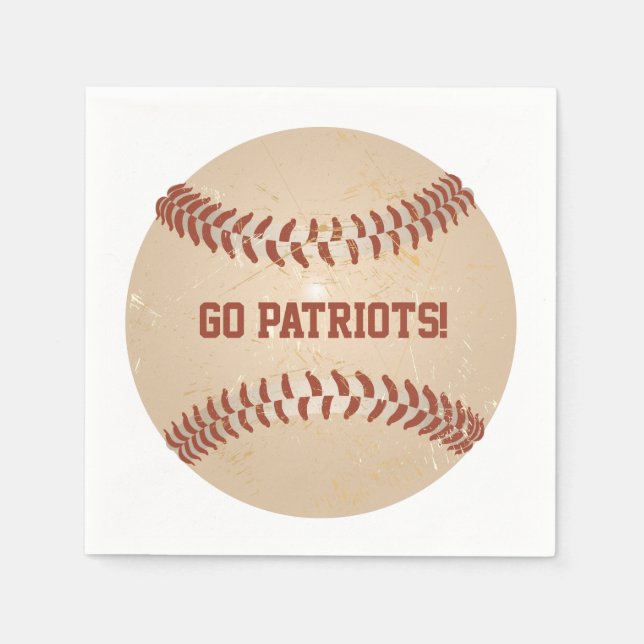 Custom Message Distressed Baseball Napkin (Front)