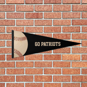 Custom Message Distressed Baseball Pennant Flag