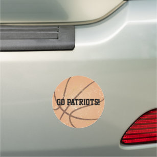 Custom Message Distressed Basketball Car Magnet