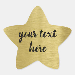 Custom Message Gold Award  Star Sticker