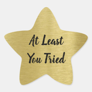 Custom Message Gold Star with Gold Glitter Texture Star Sticker