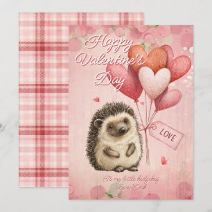 Custom Message Hedgehog Animal Valentines Day Holiday Card