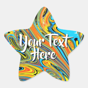 Custom Message Holographic Star Colorful Texture Sticker