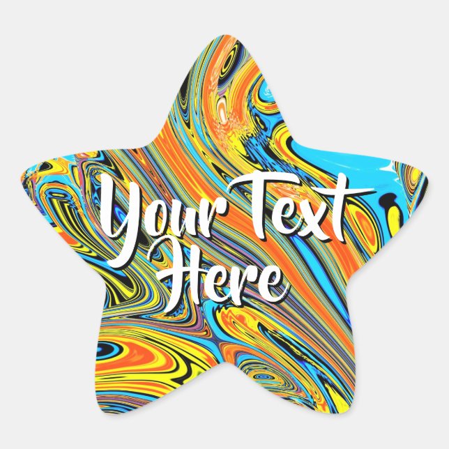 Custom Message Holographic Star | Colourful Textur Sticker (Front)