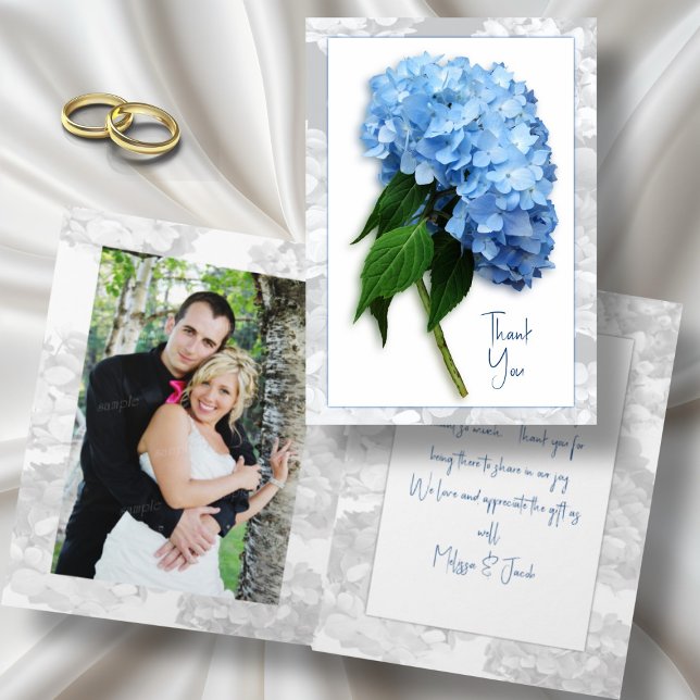 Custom Message Hydrangea Wedding Thank You Cards (Creator Uploaded)