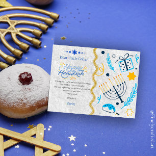 Custom Message Name Wish Happy Hanukkah Holiday Postcard
