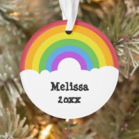 Custom Message Photo Rainbow and Clouds