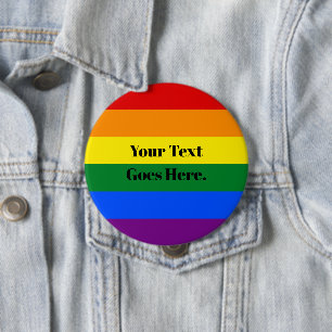 Custom Message Pride Rainbow Colourful Button
