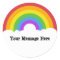 Custom Message Round Rainbow and Clouds
