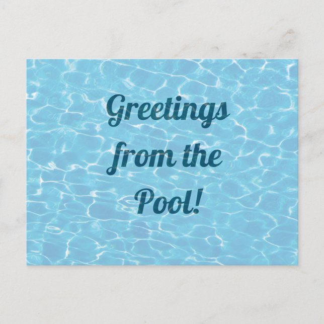 Custom Message Swimming Pool Postcard (Front)