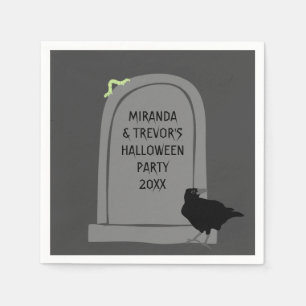 Custom Message Tombstone Headstone Halloween Party Napkin