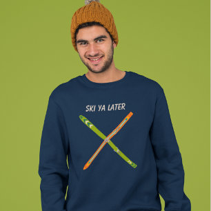Custom Message Vintage Skis Graphic Sweatshirt