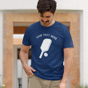 Custom Message White Pickleball Paddle Graphic T-Shirt
