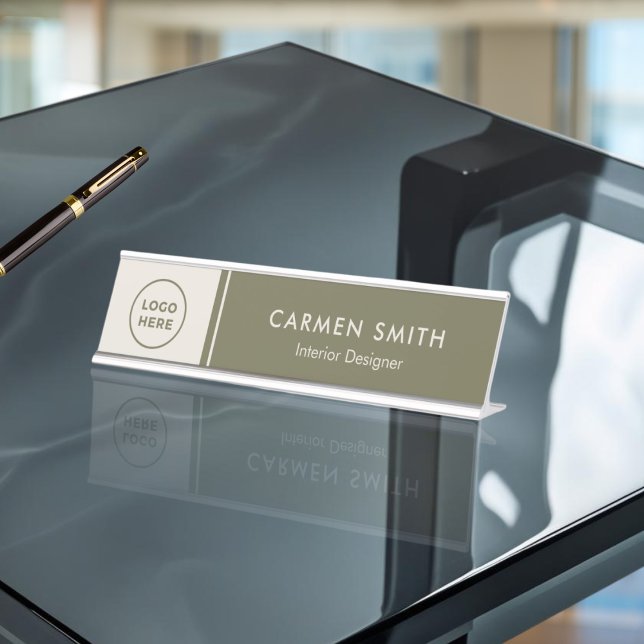 Custom metal desk Executive Green Desk Nameplate (Creator Uploaded)