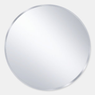 Custom Metallic Silver Blank Modern Template Classic Round Sticker
