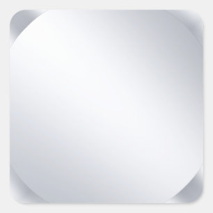 Custom Metallic Silver Look Blank Modern Template Square Sticker