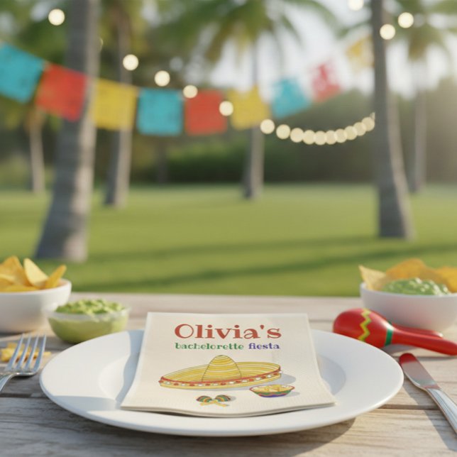Custom Mexican Fiesta Bachelorette Party  Napkin (Creator Uploaded)