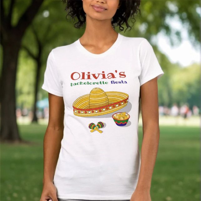 Custom Mexican Fiesta Bachelorette Party T-Shirt  (Creator Uploaded)