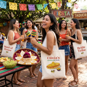 Custom Mexican Fiesta Bachelorette Party Tote Bag