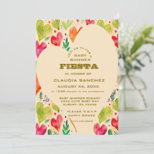 Custom Mexican Fiesta Invite - Pink Yellow Baby Sh