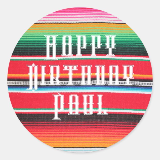 custom Mexican poncho serape   Classic Round Sticker (Front)