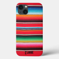 Custom Mexican Serape iPhone 13 Case – Name Gift