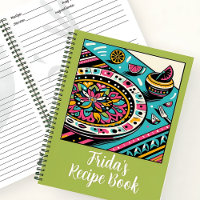 Custom Mexican Table Vibrant Lime Recipe Book