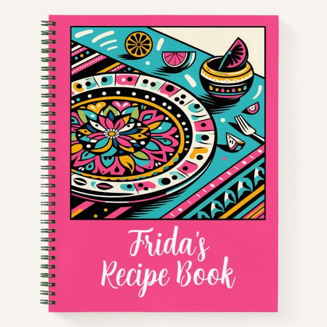 Custom Mexican Table Vibrant Lime Recipe Book (Front)