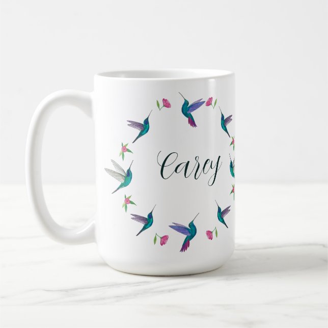 Custom Mexican Violetear Hummingbird Coffee Mug (Left)