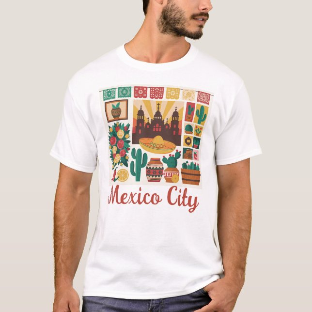Custom Mexico Trip Collage T-Shirt (Front)