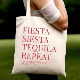 Custom Mexico Wedding Welcome Fiesta Favour Beach Tote Bag