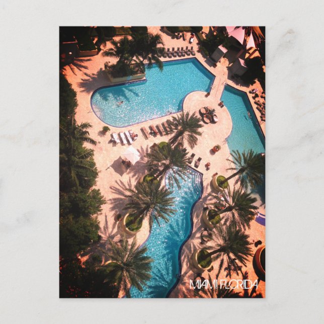 Custom Miami Beach Florida - Pool Relax GOOD VIBES Postcard (Front)