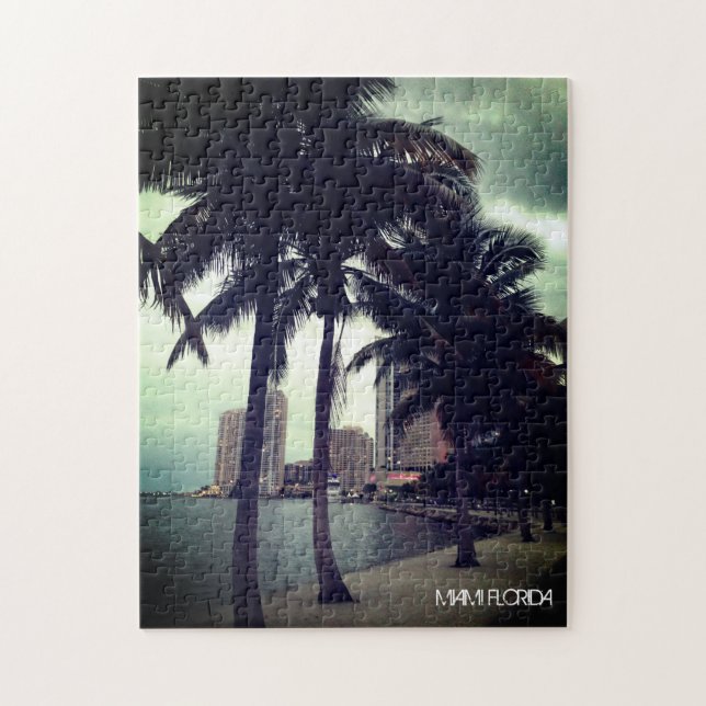 Custom Miami Florida Downtown and Harbour - Adults Jigsaw Puzzle (Vertical)