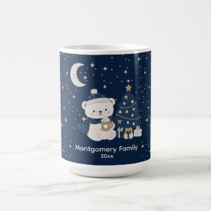 Custom Midnight Christmas Navy, Silver & Gold Coffee Mug