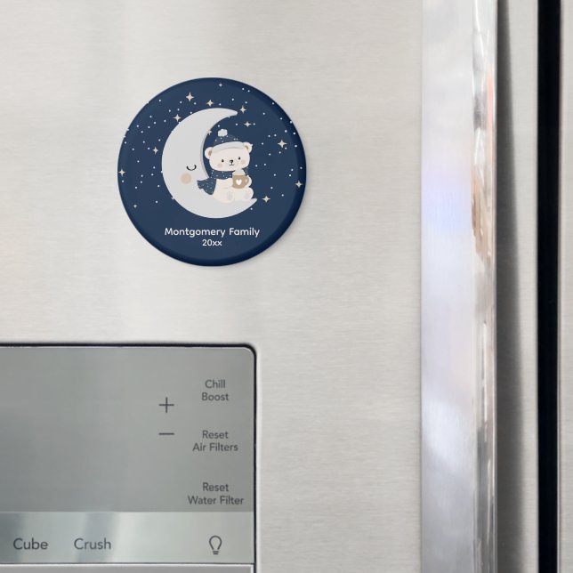 Custom Midnight Christmas | Navy, Silver & Gold  Magnet (In Situ (Fridge))