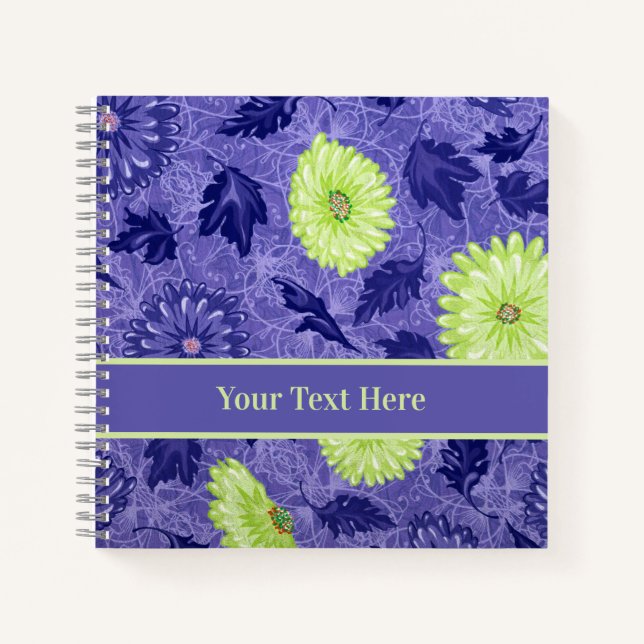 Custom Midnight Daisy Garden Notebook (Front)