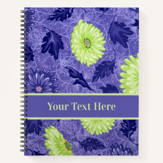 Custom Midnight Daisy Garden Notebook
