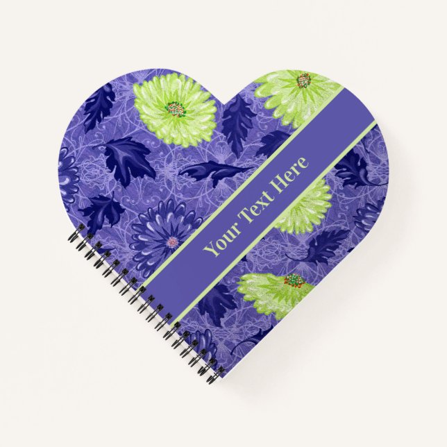 Custom Midnight Daisy Garden Notebook (Front)