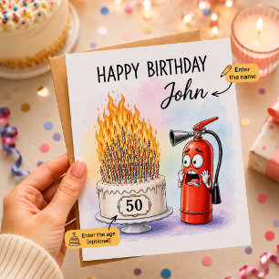 Custom Milestone Birthday Card Funny Illustrated