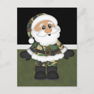 Custom Military Soldier Christmas Santa Holiday Postcard