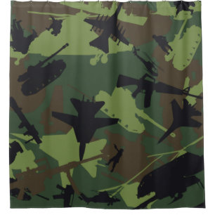 Custom Military Style Camouflage Pattern Shower Curtain