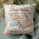Custom Mimi Message Photo Modern Mother's Day Cushion<br><div class="desc">Show your Mimi your love with this chic, modern photo pillow with your own custom message. With space for two photos, ability to personalise to any name you might be calling her (Nana, Gigi, Meemaw, Oma, Grandma etc) and your own names as sender - this letter on a pillow will...</div>