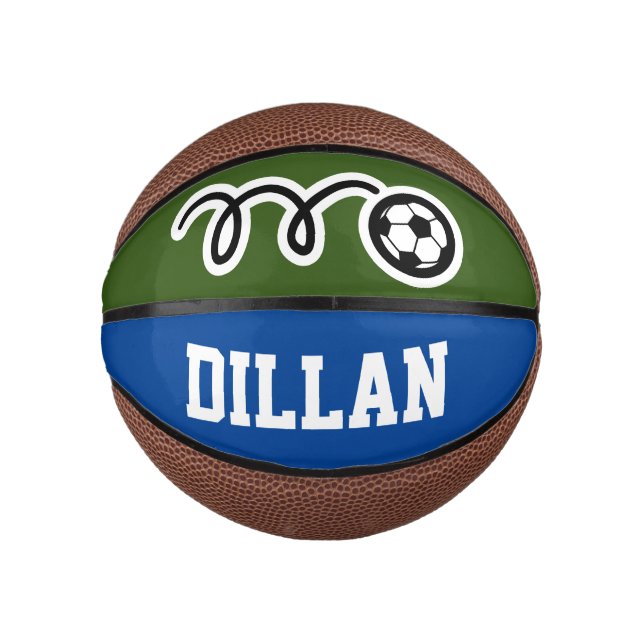 Custom mini basketball with small soccer ball logo (Front)