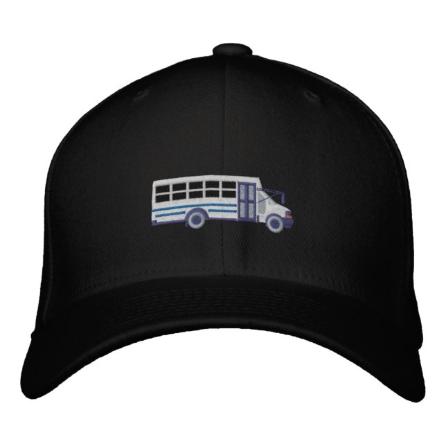 Custom Mini Bus Shuttle Large Embroidery Embroidered Hat (Front)