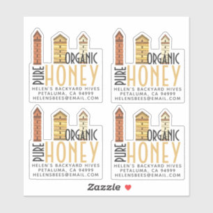 Custom Mini Hives Pure Organic Honey Clear Label