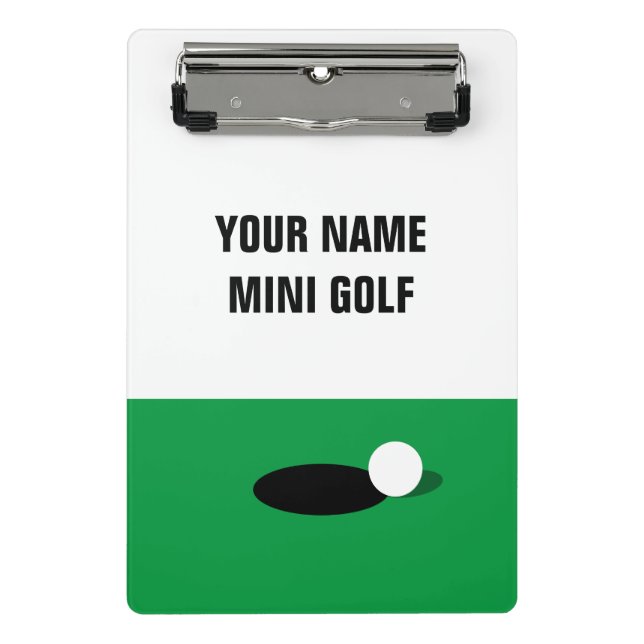 Custom miniature golf scorecard holder mini clipboard (Front)