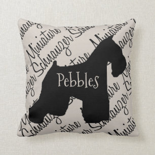 Custom Miniature Schnauzer Dog Silhouette Cushion