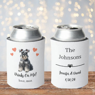 Custom Miniature Schnauzer Pet Wedding Can Cooler