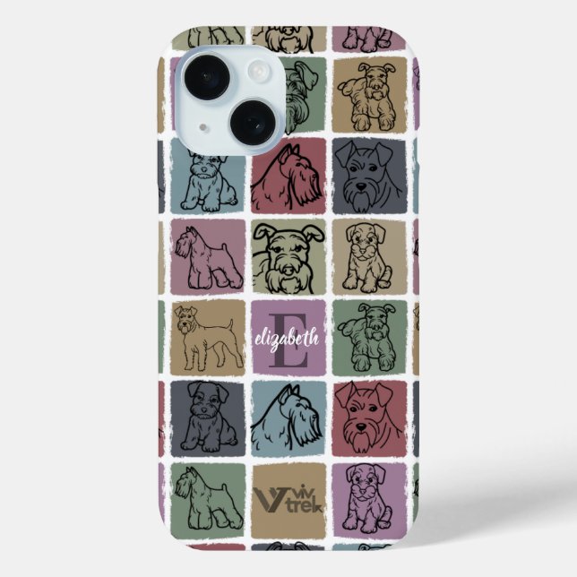 Custom Miniature Schnauzer Retro Pet Lover Gift Case-Mate iPhone Case (Back)