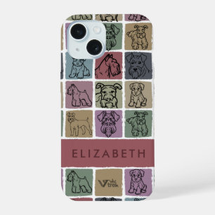 Custom Miniature Schnauzer Retro Pet Lover Gift iPhone 15 Case